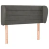 Vidaxl Vzglavje z ušesi temno sivo 103x23x78/88 cm žamet