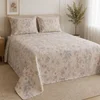 DekorDom prekrivač set bloom 200x220 / 2pcs 50x70+5 - beige/lilac ( 025819 )