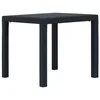 Vidaxl Vrtna miza 79x79x72 cm plastika videz ratana antracitna