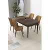 Hanah Home Set Trpezarijski sto i 4 stolice Nil, Oker-braon