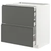 METOD/MAXIMERA Podstav omr 2lč/2nzk/1sre/1vsk prd, bela/Voxtorp temno siva, 80x60 cm