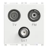 VIMAR PLANA PRIKLJUČ.TV-FM-SAT 3 IZLAZA 2M TV/SAT BIJELI VI14303