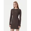Tommy Jeans Vsakodnevna obleka Linear DW0DW21902 Rjava Slim Fit