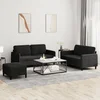 3-dijelni set sofa crni baršunasti