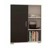 shumee Stoječa komoda s 6 policami, črno-bela, 80 cm