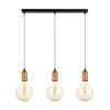 Luster na sajli MIROS 3xE27/60W/230V crna/bakrena