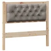 Vidaxl Vzglavje Drugo Rjava in taupe 90 cm Trdna borovina