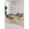 Hanah Home Set Trpezarijski sto i 4 stolice Rigel, Bež-beli