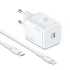 MOXOM Kućni punjač MX-HC164 PD Type-C na Lightning, 20W, Beli