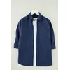 Trendyol Navy Blue Regular Fit Embroidered Detail Smart Shirt