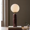 Globen Lighting namizna svetilka Torrano, rdeča, višina 53 cm, marmor - Dnevna soba/jedilnica - Skandinavski - rosso levanto, belo