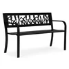 MULTIGARDEN Metalna baštenska klupa 120×50 cm sa dekorativnim naslonom/ crna -