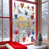 WallXpert novogodišnja nalepnica za prozor i zid 309105, natpis Merry Christmas, sneško, ptičica, pokloni i srca, 30 x 50 cm