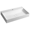 TWIG washbasin including drain cover 80x47cm, cultured marble, white - Bela - 80x47 cm - Sapho - 24 - Liti marmor - Pravokotnik - 800 - 470 - 14