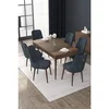 Hanah Home trpezarijski set Nex, sto na razvlačenje i 6 stolica, ploča u dekoru drveta Baroque, antracit tkanina Babyface