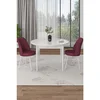 Hanah Home trpezarijski set Tor, sto i 2 stolice, bela ploča, bordo tkanina Babyface