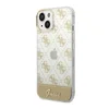 Maska Guess PC/ TPU Peony Glitter Script Logo za iPhone 14 Plus, Zlatna