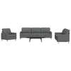 3-dijelni set sofa tamnosivi od tkanine