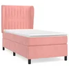 Vidaxl Box spring postelja z vzmetnico roza 90x190 cm žamet