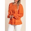 Bluza z dolgimi rokavi, oranžna