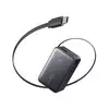 Nano Power Bank 10000mAh, 45W, USB-C kabl na izvlačenje, Crni