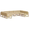 Set vanjskih sofa s jastukom 9 pcs Bijela i bež