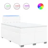 Vidaxl Box spring postelja z vzmetnico bel 120x190 cm umetno usnje