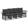 Set vanjskih sofa 4 pcs Crna i tamno siva Poliester