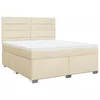 vidaXL vidaXL Box spring postelja z vzmetnico krem 180x200 cm blago, (21309208)