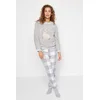Trendyol Gray Wellsoft Llama Patterned Winter Knitted Pajama Set