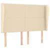 Vidaxl Vzglavje z ušesi krem 147x23x118/128 cm blago