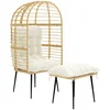 Homestar Vrtni naslanjač z naslonjalom za noge 76x65x147 cm bež