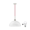 LED luster na sajli 1xE27/60W/230V bela/crvena