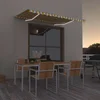 Tenda na ručno uvlačenje s LED svjetlom 350x250 cm žuto-bijela
