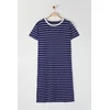 Trendyol Curve Navy Blue Single Jersey Knit Plus Size Dress