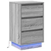 Noćni ormar s ladicama Siva 39 x 34,5 x 65 cm Konstruirano drvo