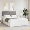 vidaXL Posteljni okvir z oblazinjenim vzglavjem Taupe 160 x 200 cm