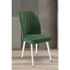 Hanah Home set trpezarijskih stolica Platinum 2 kom, kaki zelena tkanina Jerry, bele metalne noge