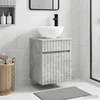 Umivaonik s policom za zid Betonska siva 39 x 35 x 63 cm