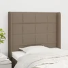 shumee vidaXL Vzglavje z ušesi taupe 103x16x118/128 cm blago