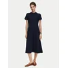 TOMMY HILFIGER Obleka Interlock Midi Fit And Flare  modra