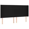 Vidaxl Vzglavje z ušesi črno 163x16x118/128 cm blago