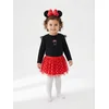Sinsay - Set: bluza, suknja, traka za kosu i tajice Minnie Mouse - crno