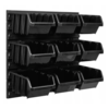 Stena za orodje 39 x 39cm + 9 boxov BLACK