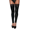 Noir Handmade F158 Powerwetlook Stockings with Elastic Tape XL