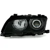 OEM Kristalni farovi Angel Eyes BMW E46 Limuzina (2001-2005), Crni