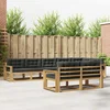 Set vanjskih sofa s jastukom 6 pcs Bijela i antracit Poliester