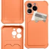 Hurtel Card Armor ovitek z denarnico za iPhone 12 Pro Max, silikonski, oranžen