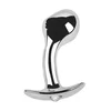 SuperLove Metal Prostate Plug Silver-Clear Gem Small