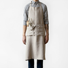 Bež lanen predpasnik Linen Tales Chef, dolžina 100 cm